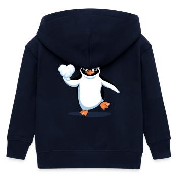 Verliebter Pinguin - Kinder Organic Kapuzenjacke Mini Cultivator von Stanley/Stella - Navy - Hinten