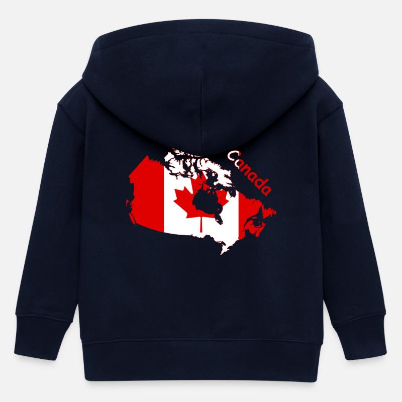 Ô Drapeau du Canada Silhouette - Veste à capuche enfant bio Stanley/Stella - marine
