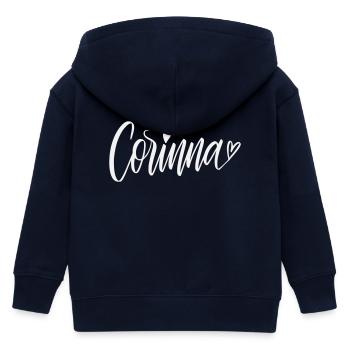 Corinna Écriture manuscrite avec cœur - Veste à capuche enfant bio Stanley/Stella - marine - Dos