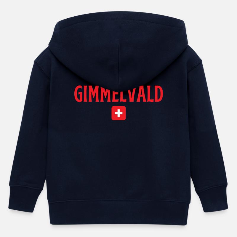 GIMMELWALD Suisse Drapeau - Veste à capuche enfant bio Stanley/Stella - marine