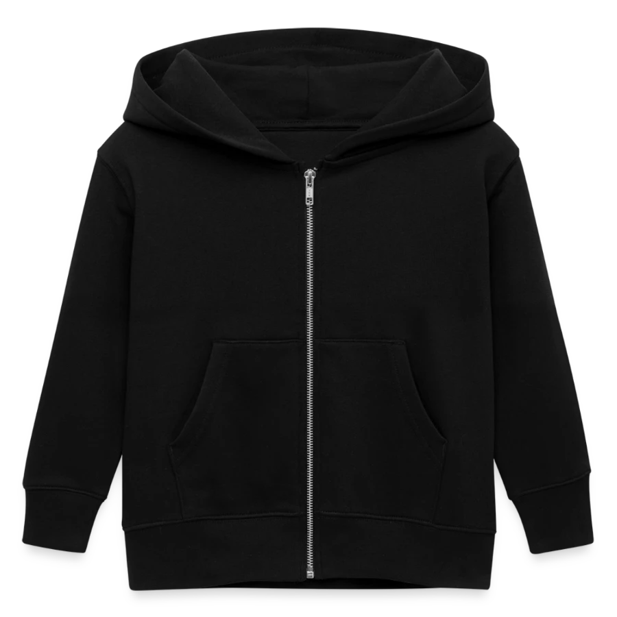 Zermatt badge on a kids organic zip-up hoodie by stanley/stella, black