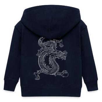 Mystischer weißer Kokosdrache! GESCHENK - Kinder Organic Kapuzenjacke Mini Cultivator von Stanley/Stella - Navy - Hinten