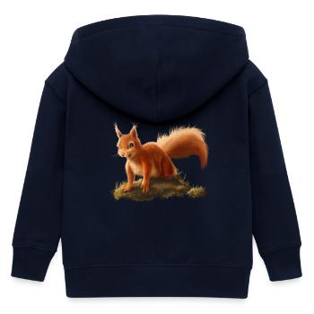 Kleines Eichhörnchen - Kinder Organic Kapuzenjacke Mini Cultivator von Stanley/Stella - Navy - Hinten