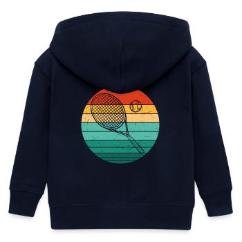 Retro Tennisschläger Tennis Tennisball Sport - Kinder Organic Kapuzenjacke Mini Cultivator von Stanley/Stella - Navy - Hinten