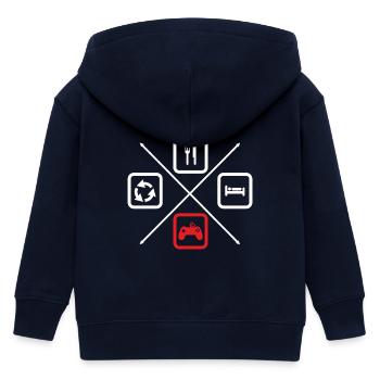 Der Lebenszyklus eines Gamers,Geek,Gamer,Gaming - Kinder Organic Kapuzenjacke Mini Cultivator von Stanley/Stella - Navy - Hinten