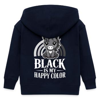 Monochrome Unicorn Joy - Kinder Organic Kapuzenjacke Mini Cultivator von Stanley/Stella - Navy - Hinten