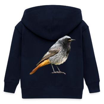 Redtail Robin - Kids Organic Zip-up Hoodie by Stanley/Stella - navy - Back
