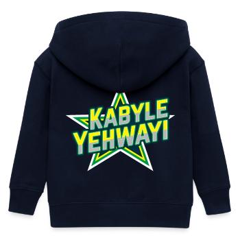 Kabyle Yehwayi (Kabyle well done, I want it) - Kids Organic Zip-up Hoodie by Stanley/Stella - navy - Back