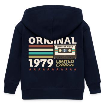 46ème Anniversaire Original Avril Millésime 1979 - Veste à capuche enfant bio Stanley/Stella - marine - Dos