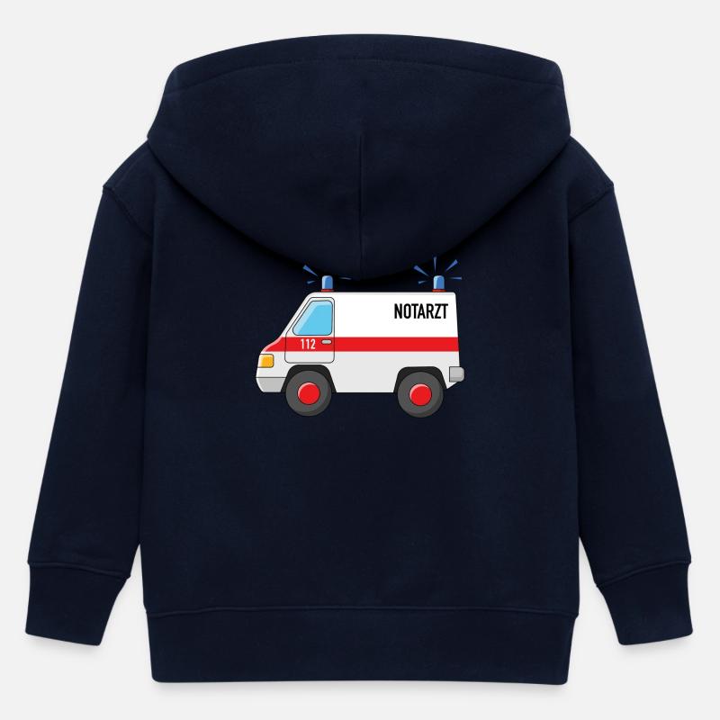 Voiture d’urgence avec feux bleus - Veste à capuche enfant bio Stanley/Stella - marine