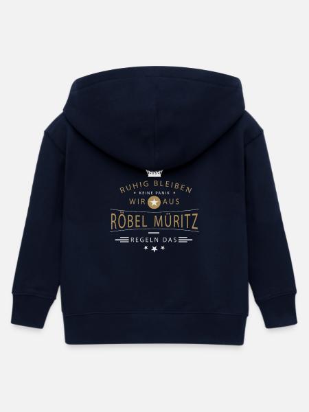 Röbel Müritz Stadt - Kinder Organic Kapuzenjacke Mini Cultivator von Stanley/Stella - Navy