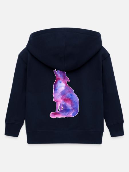 Galaxy Wolf - Kinder Organic Kapuzenjacke Mini Cultivator von Stanley/Stella - Navy