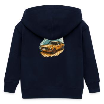 Vintage Muscle Car – Retro Auto Design - Kinder Organic Kapuzenjacke Mini Cultivator von Stanley/Stella - Navy - Hinten