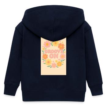 Groovy flowers - Veste à capuche enfant bio Stanley/Stella - marine - Dos