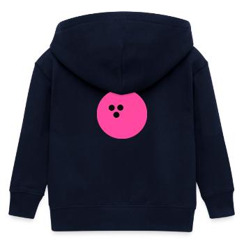 Bowling Ball, Bowling - Kids Organic Zip-up Hoodie by Stanley/Stella - navy - Back