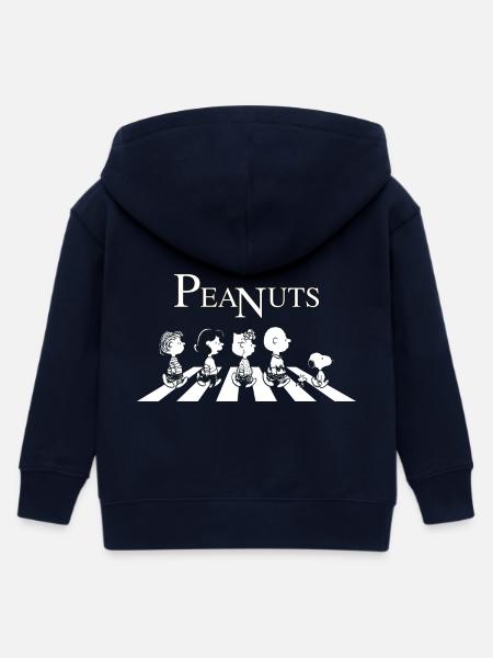 Cacahuètes Snoopy Charlie Brown Sally Lucy Abbey Road - Veste à capuche enfant bio Stanley/Stella - marine