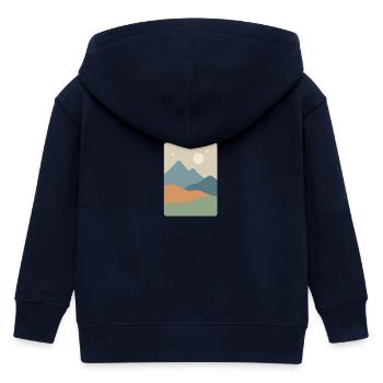 Minimalistische Berglandschaft – Gelassenheit - Kinder Organic Kapuzenjacke Mini Cultivator von Stanley/Stella - Navy - Hinten