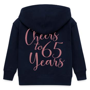 Prost auf 65 Jahre 65. Geburtstag - Kinder Organic Kapuzenjacke Mini Cultivator von Stanley/Stella - Navy - Hinten