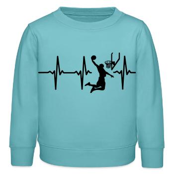 Mein Herz schlägt für BASKETBALL! - Kinder Organic Sweatshirt Mini Changer von Stanley/Stella - Pastelltürkis - Vorne - AI Model Kid Female (0cm)