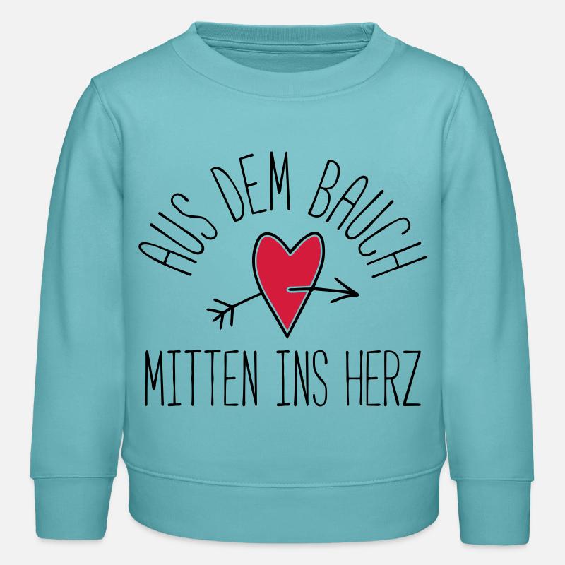 bauch herz - Kinder Organic Sweatshirt Mini Changer von Stanley/Stella - Pastelltürkis