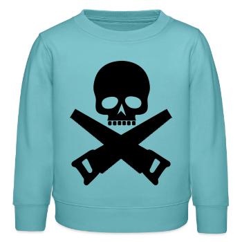 totenkopf mit sägen / skull saws - Kinder Organic Sweatshirt Mini Changer von Stanley/Stella - Pastelltürkis - Vorne - AI Model Kid Female (0cm)