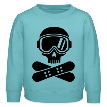 Snowboard - Sweat enfant bio Stanley/Stella - turquoise pastel - Devant - AI Model Kid Female (0cm)