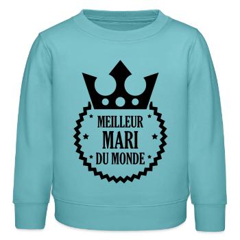 Marriage Wedding Husband Mari Love Mariage Ehemann - Kids Organic Sweatshirt by Stanley/Stella - pastel turquoise - Front - AI Model Kid Female (0cm)