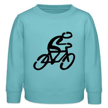 Fahrradfahrer Fahrrad - Kinder Organic Sweatshirt Mini Changer von Stanley/Stella - Pastelltürkis - Vorne - AI Model Kid Female (0cm)