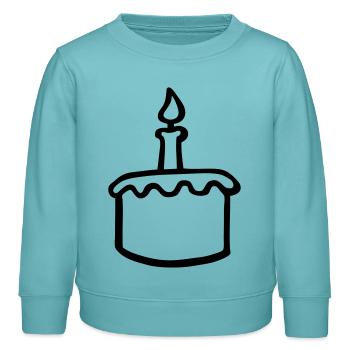 gateau danniversaire - Sweat enfant bio Stanley/Stella - turquoise pastel - Devant - AI Model Kid Female (0cm)
