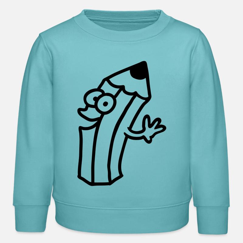 broche joyeuse - ligne - Sweat enfant bio Stanley/Stella - turquoise pastel