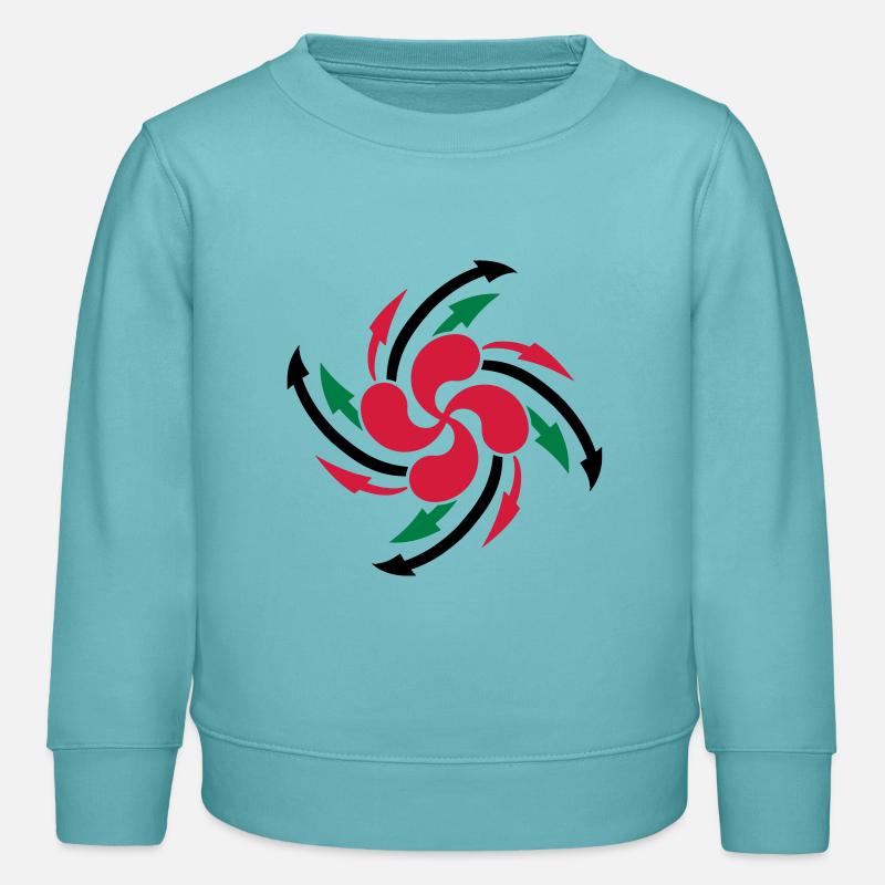 lauburu basque cross design - Sweat enfant bio Stanley/Stella - turquoise pastel