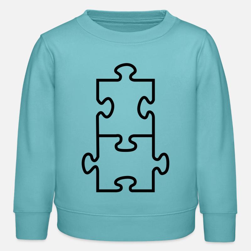 Pièces de puzzle - Sweat enfant bio Stanley/Stella - turquoise pastel