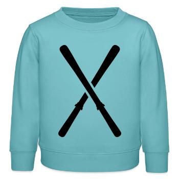 Ski - Kinder Organic Sweatshirt Mini Changer von Stanley/Stella - Pastelltürkis - Vorne - AI Model Kid Female (0cm)