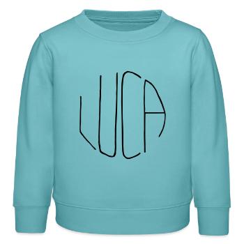 Luca - Kinder Organic Sweatshirt Mini Changer von Stanley/Stella - Pastelltürkis - Vorne - AI Model Kid Female (0cm)