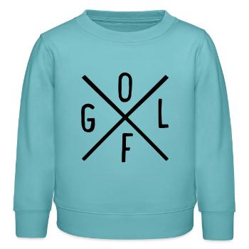 Golfe - Sweat enfant bio Stanley/Stella - turquoise pastel - Devant - AI Model Kid Female (0cm)