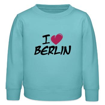 I love Berlin / Ich liebe Berlin - Kinder Organic Sweatshirt Mini Changer von Stanley/Stella - Pastelltürkis - Vorne - AI Model Kid Female (0cm)