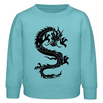 chinese dragon tribal - Kinder Organic Sweatshirt Mini Changer von Stanley/Stella - Pastelltürkis - Vorne - AI Model Kid Female (0cm)