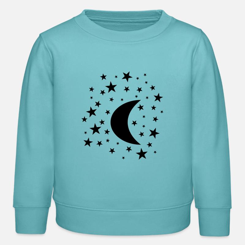 Lune et étoiles - Sweat enfant bio Stanley/Stella - turquoise pastel