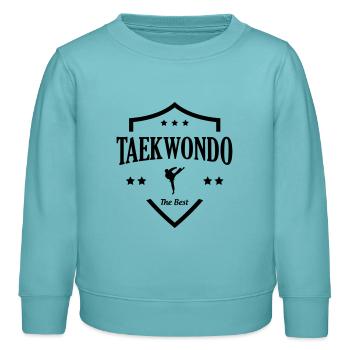 Taekwondo / Tae-Kwon-Do / Taekwon-Do / Kampfkünste - Kinder Organic Sweatshirt Mini Changer von Stanley/Stella - Pastelltürkis - Vorne - AI Model Kid Female (0cm)