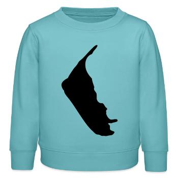 Amrum Outline - Sweat enfant bio Stanley/Stella - turquoise pastel - Devant - AI Model Kid Female (0cm)