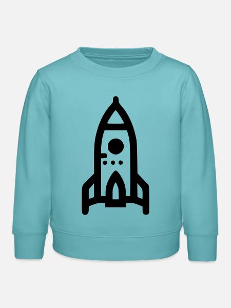 Rakete - Kinder Organic Sweatshirt Mini Changer von Stanley/Stella - Pastelltürkis