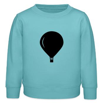 montgolfière - Sweat enfant bio Stanley/Stella - turquoise pastel - Devant - AI Model Kid Female (0cm)
