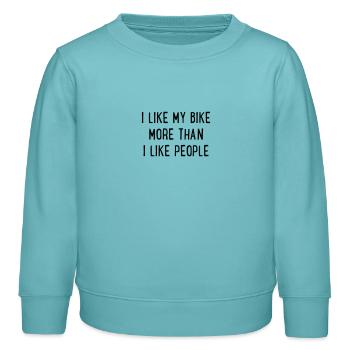 Bicyclette - Sweat enfant bio Stanley/Stella - turquoise pastel - Devant - AI Model Kid Female (0cm)