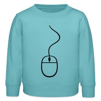 maus computer kabel steuern klicken pc rechner onl - Kinder Organic Sweatshirt Mini Changer von Stanley/Stella - Pastelltürkis - Vorne - AI Model Kid Female (0cm)