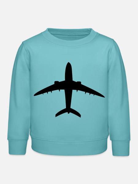 Flugzeug - Kinder Organic Sweatshirt Mini Changer von Stanley/Stella - Pastelltürkis