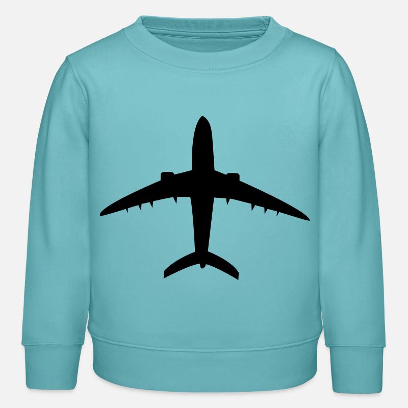 Flugzeug - Kinder Organic Sweatshirt Mini Changer von Stanley/Stella - Pastelltürkis