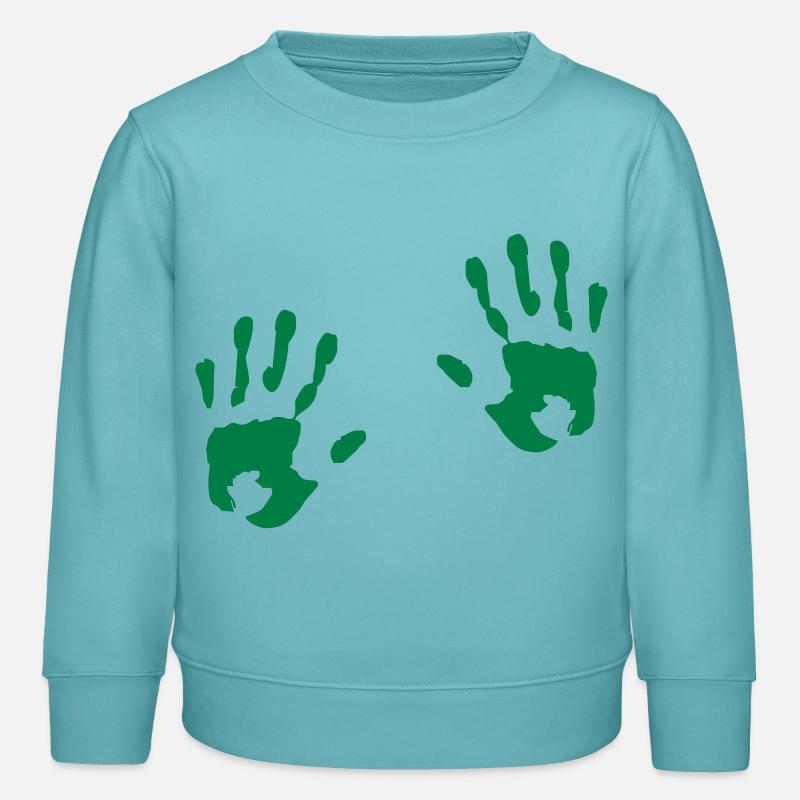 mains - Sweat enfant bio Stanley/Stella - turquoise pastel