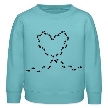 Heart - Tracks - Love - Kids Organic Sweatshirt by Stanley/Stella - pastel turquoise - Front - AI Model Kid Female (0cm)