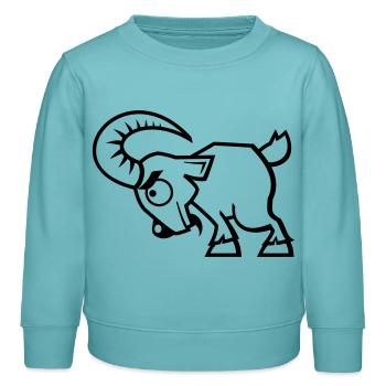 vl066a_streithammel_1c - Kinder Organic Sweatshirt Mini Changer von Stanley/Stella - Pastelltürkis - Vorne - AI Model Kid Female (0cm)