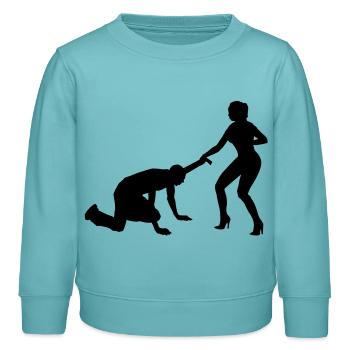 stag_night - Sweat enfant bio Stanley/Stella - turquoise pastel - Devant - AI Model Kid Female (0cm)